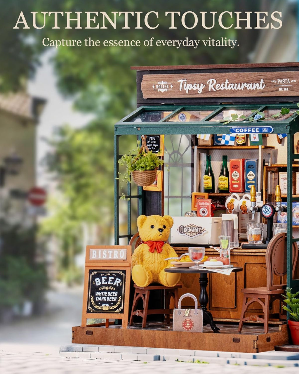 Rolife DIY Miniature House Kit Model Kits For Adults To Build Home Desk Bookshelf Decoration Tipsy Restaurant Craft Kits Hobbies For Adults Gift Idea For Girls Boys Kids