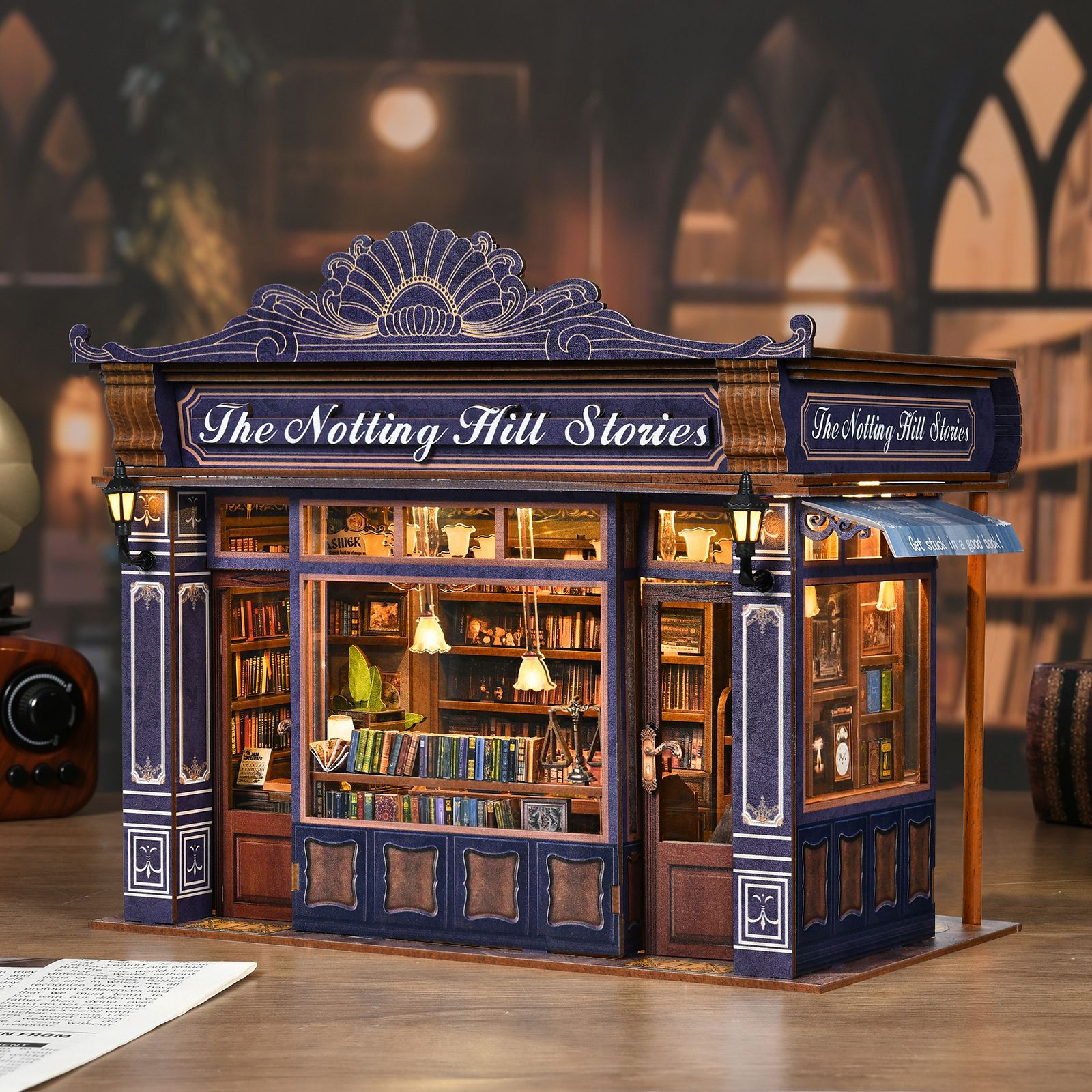 Notting Hill Bookstore DIY Cottage Model Bookend 3D Puzzle