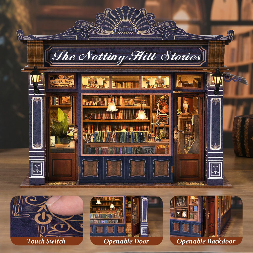 Notting Hill Bookstore DIY Cottage Model Bookend 3D Puzzle